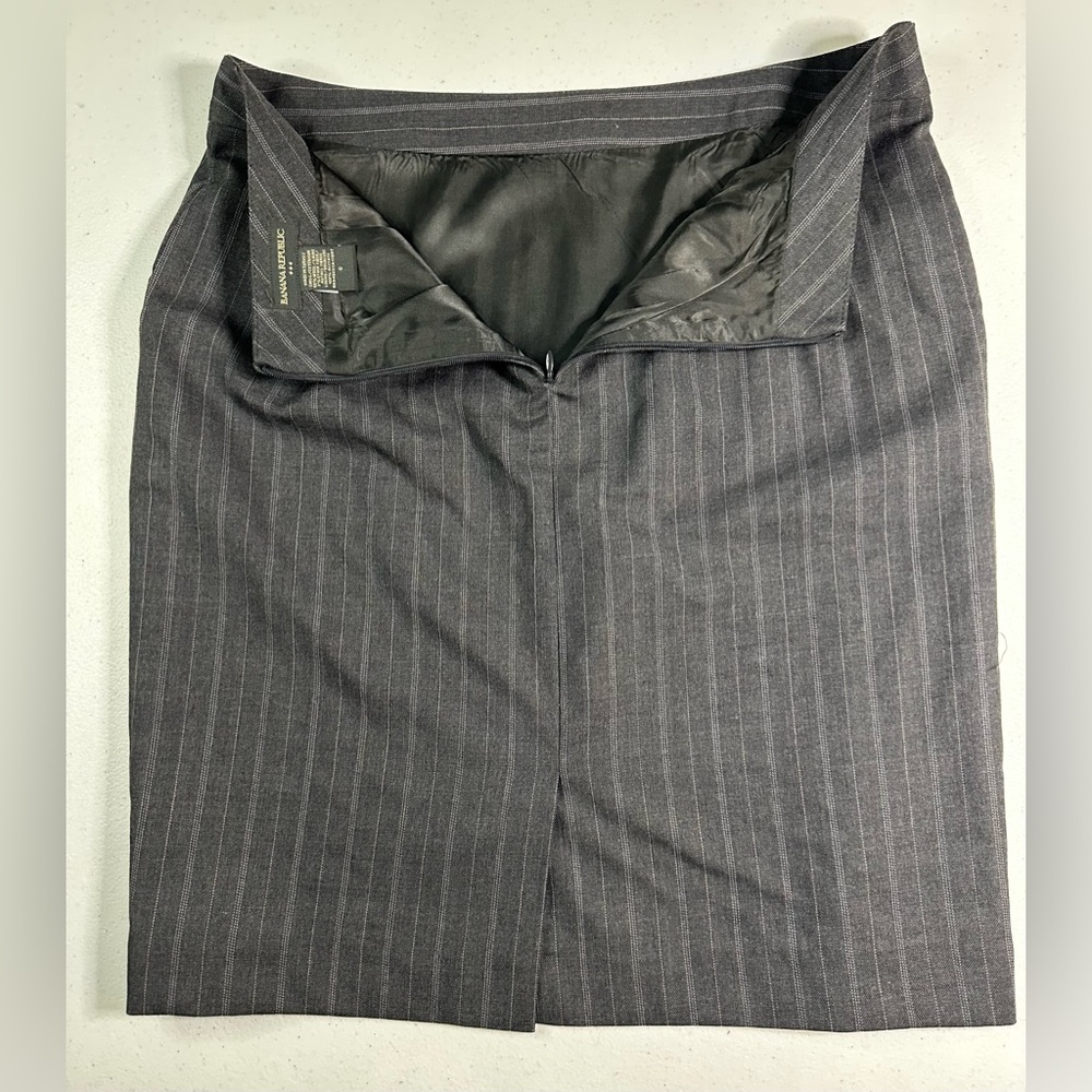 Banana Republic Gray Wool Pencil Skirt Size 6 Lined Lycra Spandex - Picture 5 of 6